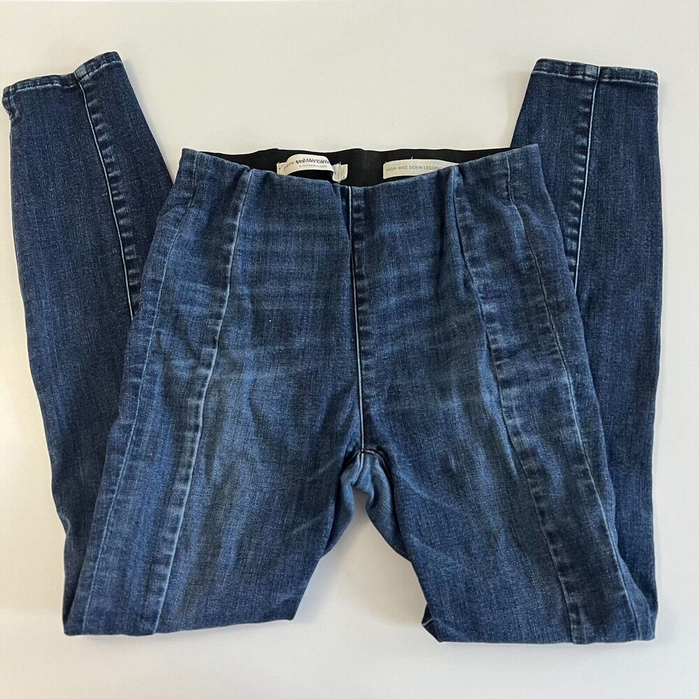 Pilcro and the Letterpress high Rise Denim Leggings Med-Dark Wash Sz 27